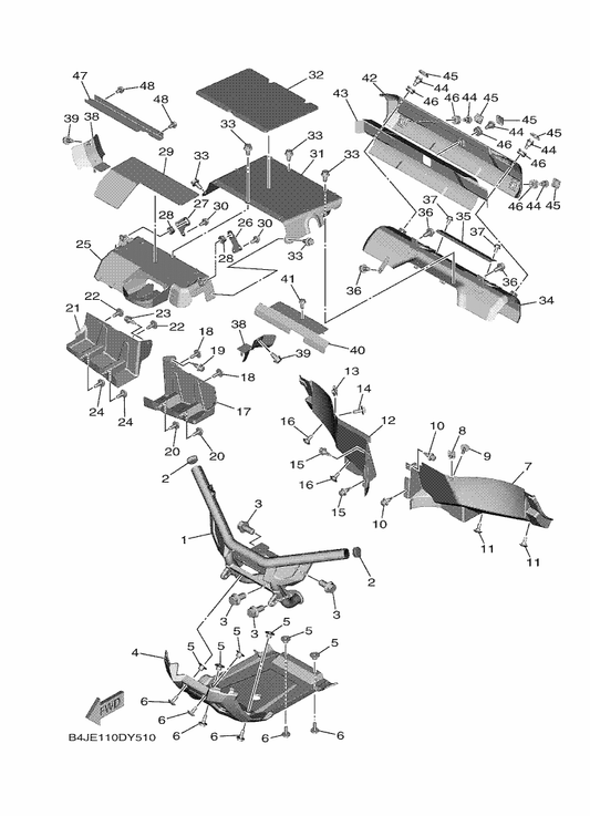 Yamaha B4J-F845N-12 Bar, Carry Front — shown on the Guard parts diagram