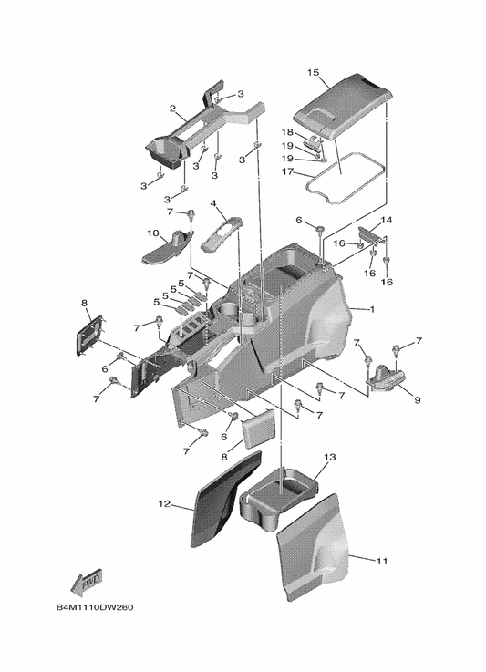 Yamaha B4J-F171A-30 Cover, Top — shown on the Side Cover 3 parts diagram