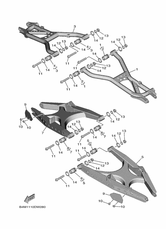 Yamaha B4M-F210M-03 Rear Arm Assy 1 — shown on the Rear Arm parts diagram