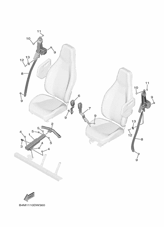 Yamaha B4J-F474A-01 Assist, Grip — shown on the Seat 2 parts diagram