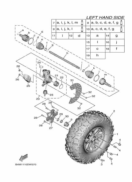 Yamaha B4J-2510J-02 . Double Off Set Joint — shown on the Front Wheel parts diagram