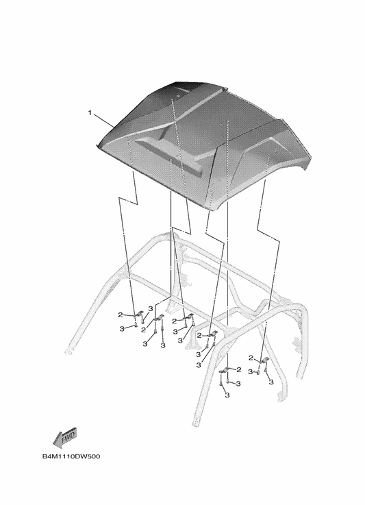 Yamaha B4M-K8314-00 Cover, Sun Roof — shown on the Sun Roof parts diagram