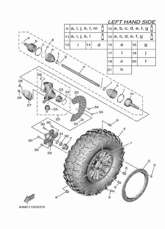Yamaha B5H-F5185-30 Ring 1 — shown on the Front Wheel parts diagram