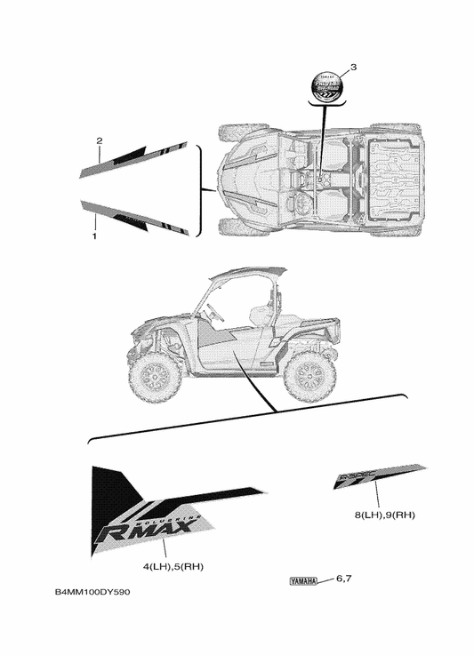 Yamaha B4M-F165G-B0 Graphic, Rear (Lh) — shown on the Graphics parts diagram