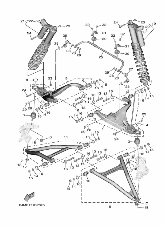 Yamaha B4M-F3750-20 Front Suspension Assy 2 — shown on the Front Suspension & Wheel parts diagram