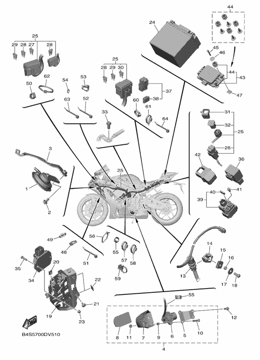 Yamaha B3L-27406-00 Cover Assy — shown on the Electrical 2 parts diagram