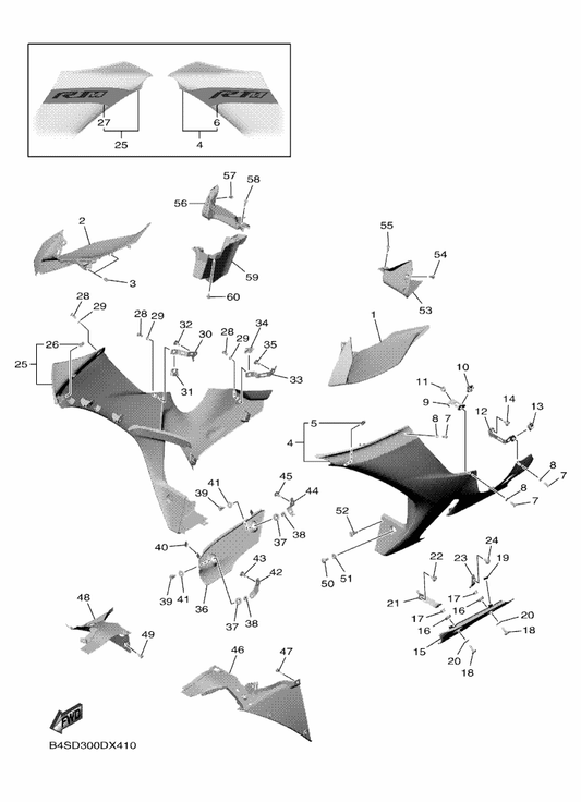 Yamaha B4S-Y283V-10 Panel Assembly 2 — shown on the Cowling 2 parts diagram