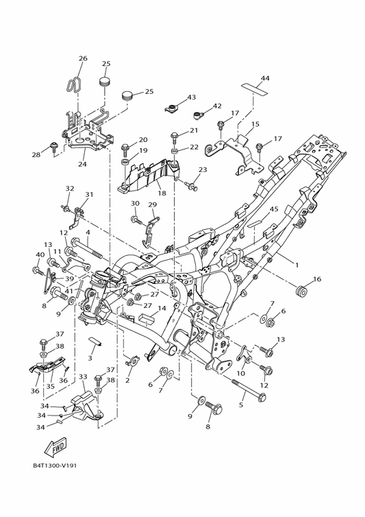 Yamaha 22B-F6137-10 Label — shown on the Frame parts diagram