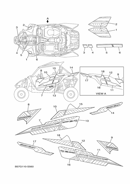 Yamaha 2HC-F1785-71 Emblem 5 — shown on the Graphics parts diagram