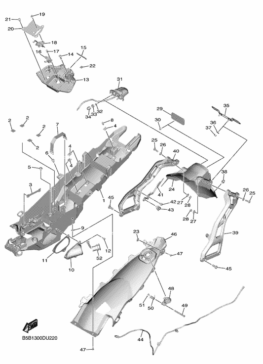Yamaha 1RC-W2470-00 Rotor Set — shown on the Rear Fender parts diagram