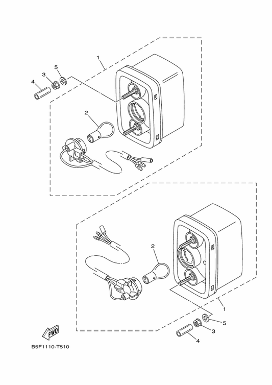 Yamaha 5KM-84710-01 Taillight Unit Assy — shown on the Taillight parts diagram