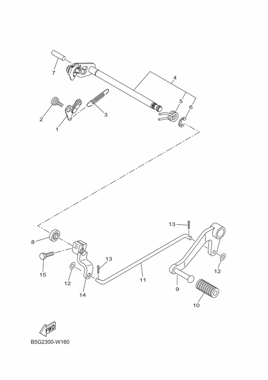 Yamaha BCW-E8112-00 Arm, Shift — shown on the Shift Shaft parts diagram