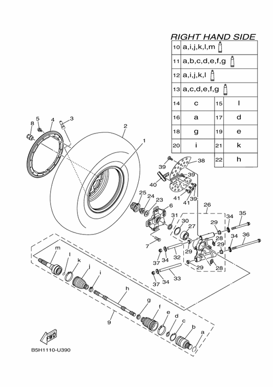 Yamaha B5H-F5185-01 Ring 1 — shown on the Rear Wheel 2 parts diagram