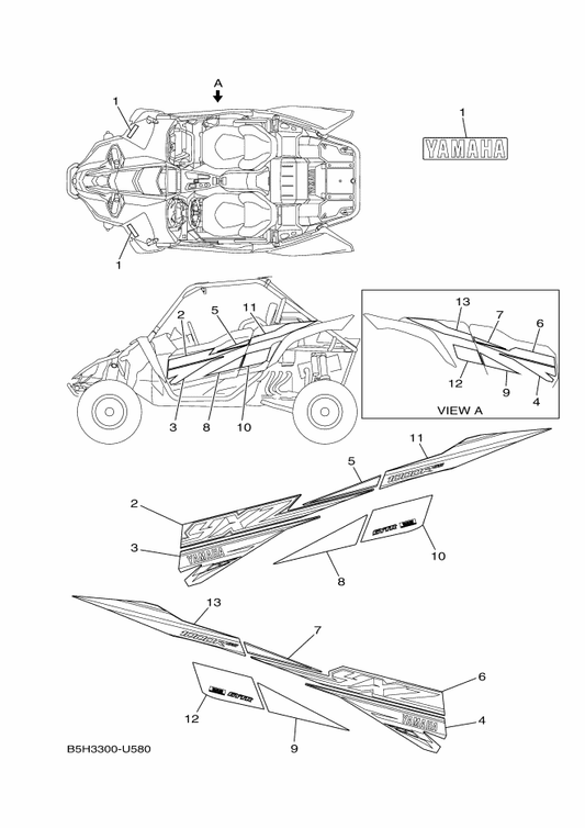 Yamaha B5H-F1788-00 Graphic — shown on the Graphics parts diagram