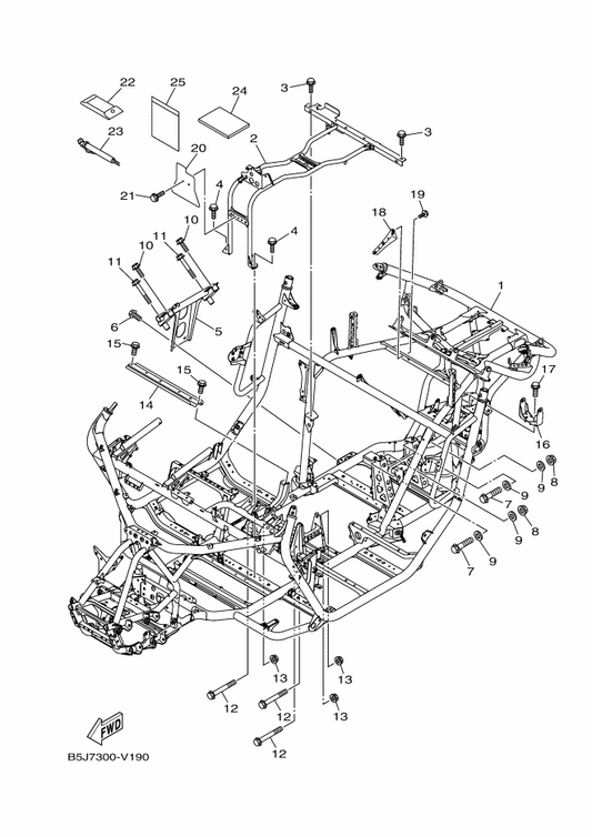 Yamaha BAS-F1110-00 Frame Comp. — shown on the Frame parts diagram