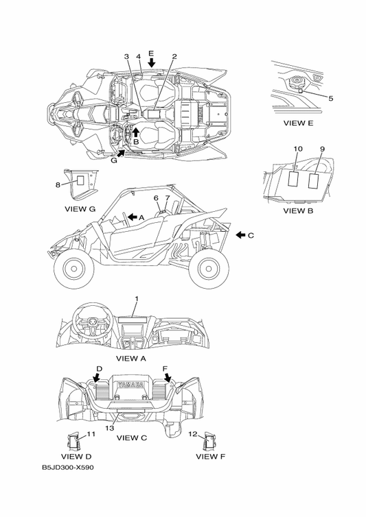 Yamaha BAS-F4897-30 Emblem — shown on the Emblem & Label 1 parts diagram
