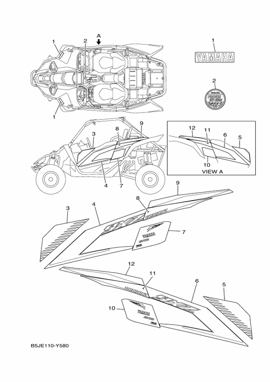 Yamaha BJB-F1788-00 Graphic (Lh) — shown on the Graphics parts diagram