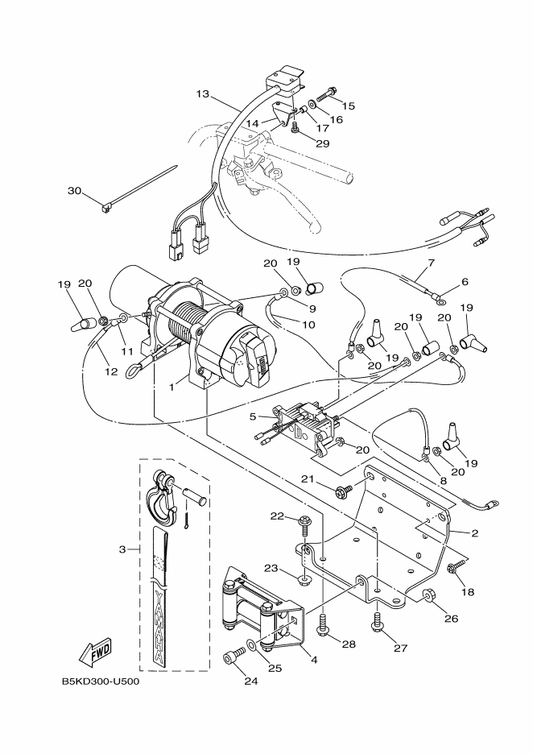 Yamaha B4F-HA7A3-01 Protector 3 — shown on the Optional Parts 1 parts diagram