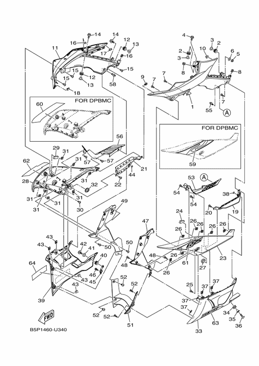Yamaha 1WD-F8328-90 Emblem — shown on the Cowling 1 parts diagram
