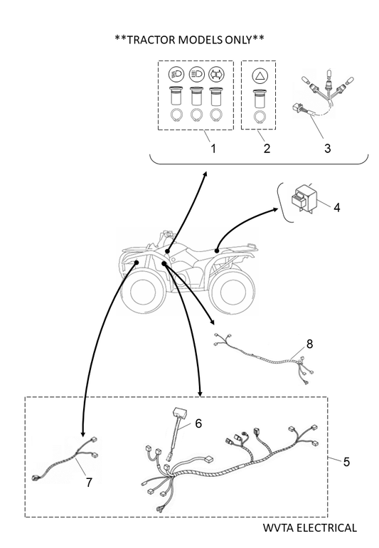 Yamaha YME-FFLR0-00 Flasher Light Relay — shown on the Wvta Electrical parts diagram