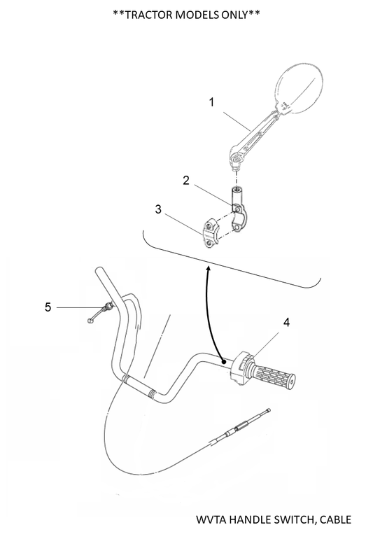 Yamaha YME-FMFBR-00 Mirror Front Bracket — shown on the Wvta Handle Switch, Cable parts diagram