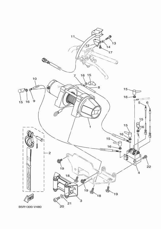 Yamaha B5R-HA7A4-01 Protector 4 — shown on the Optional Parts 1 parts diagram