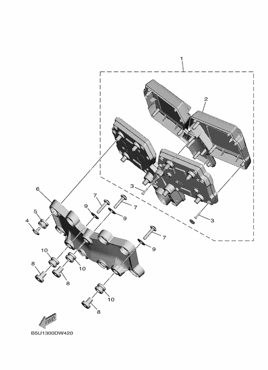 Yamaha 97702-30016 . Screw, Tapping — shown on the Meter parts diagram