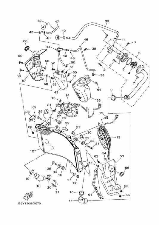 Yamaha 90387-07717 . Collar — shown on the Radiator & Hose parts diagram