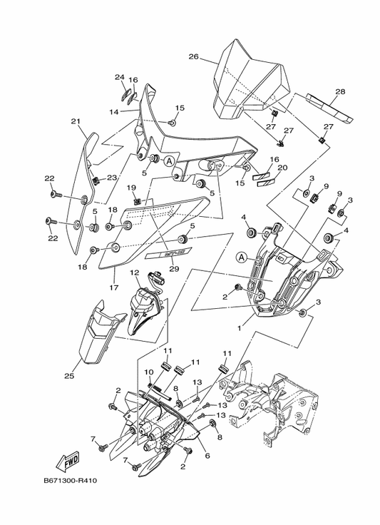 Yamaha 90179-06072 Nut — shown on the Cowling 2 parts diagram