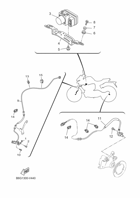 Yamaha B5G-H5991-00 Bracket, Unit — shown on the Electrical 3 parts diagram
