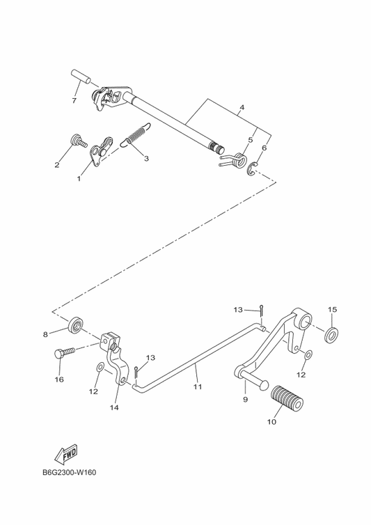 Yamaha 2ND-E8101-01 Shift Shaft Assy — shown on the Shift Shaft parts diagram