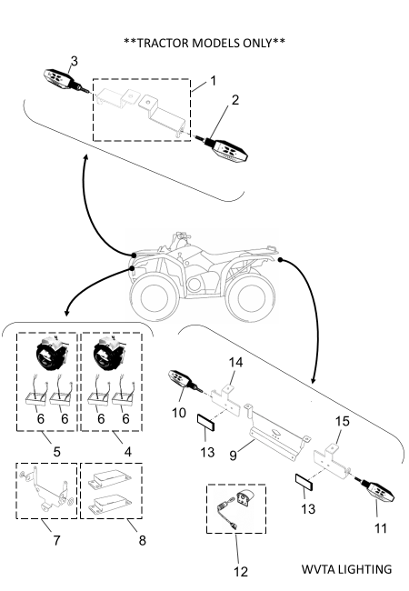 Yamaha YME-FLPH7-01 Atv700 License Plate Holder — shown on the Wvta Lighting parts diagram