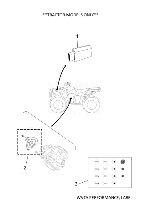 Yamaha YME-FCDI7-02 Cdi Kodiak 700 60 Kmh — shown on the Wvta Performance, Label parts diagram