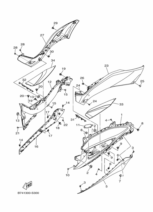 Yamaha B74-F7481-00 Board, Footrest — shown on the Stand & Footrest 2 parts diagram