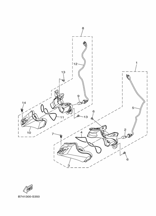 Yamaha B74-H3322-00 . Lens, Flasher 2 — shown on the Flasher Light parts diagram
