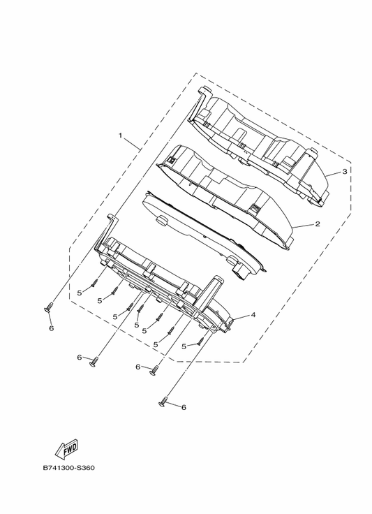 Yamaha B74-H3511-00 . Lens, Speedometer — shown on the Meter parts diagram