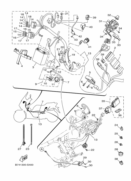 Yamaha B74-H276E-00 Knob Comp. — shown on the Electrical 1 parts diagram