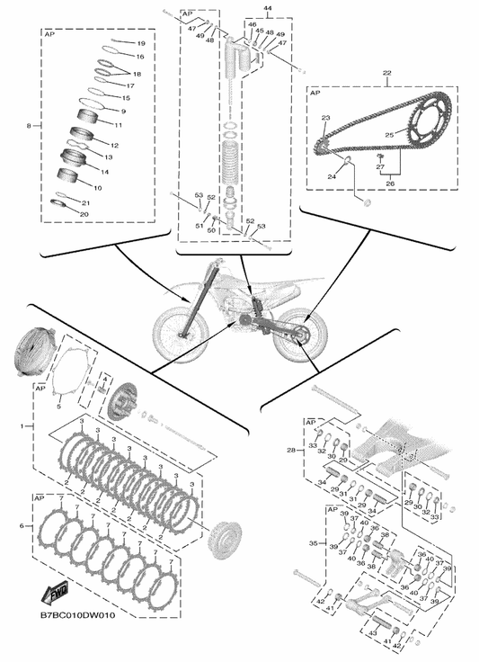 Yamaha 17D-25450-50 . Sprocket, Driven (50T) — shown on the Maintenance Parts Kit parts diagram