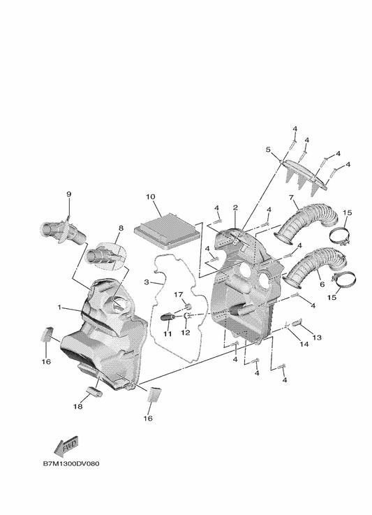 Yamaha B7M-1446C-01 Funnel 2 — shown on the Intake parts diagram