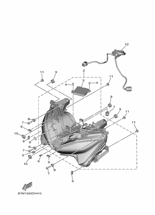 Yamaha B7M-84300-00 Headlight Assy — shown on the Headlight parts diagram