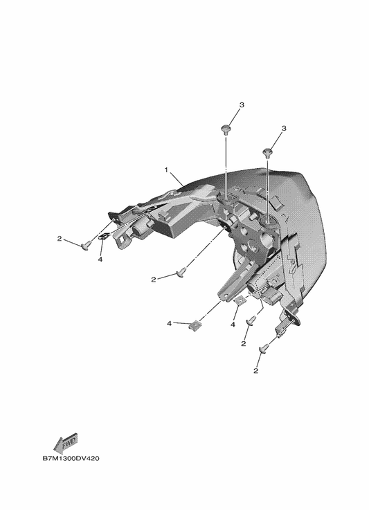 Yamaha B7M-84710-00 Taillight Unit Assy — shown on the Taillight parts diagram