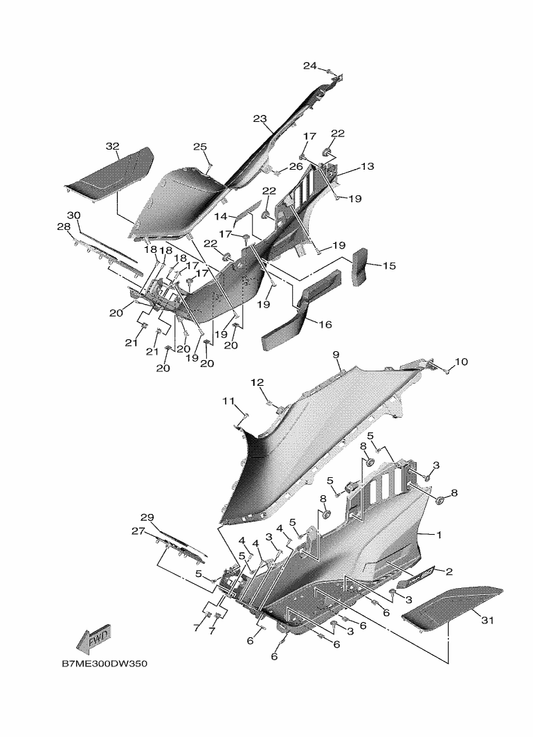 Yamaha BC3-27493-01 Mat 3 — shown on the Stand & Footrest 2 parts diagram