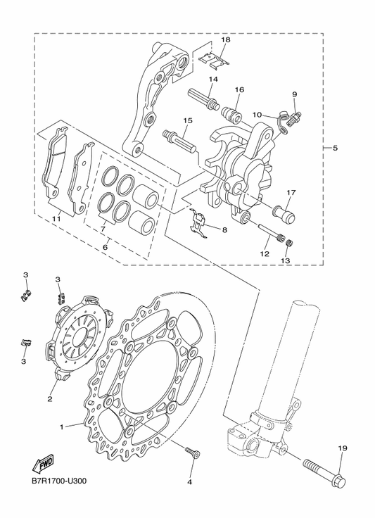 Yamaha B11-2581T-00 . Disk Brake Assy — shown on the Front Brake Caliper parts diagram