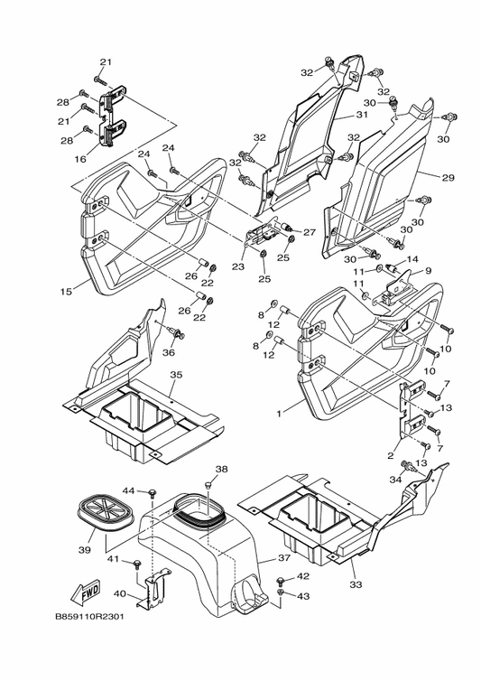 Yamaha 1HP-F160F-00 Lid — shown on the Side Cover parts diagram