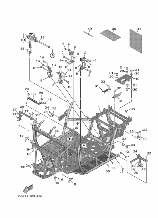 Yamaha JW9-F2417-00 Plug — shown on the Frame parts diagram