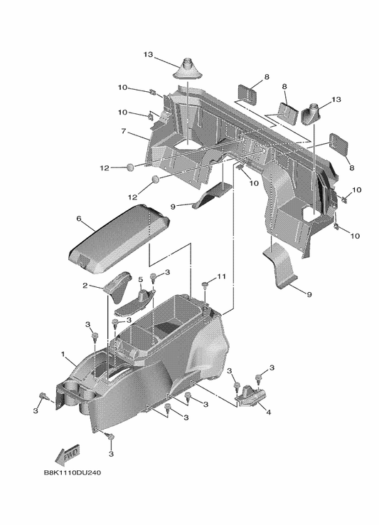 Yamaha BG4-F170F-00 Cover, Top — shown on the Side Cover 3 parts diagram