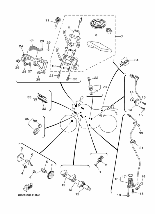 Yamaha 5S7-85720-00 Oil Level Gauge Assy — shown on the Electrical 2 parts diagram