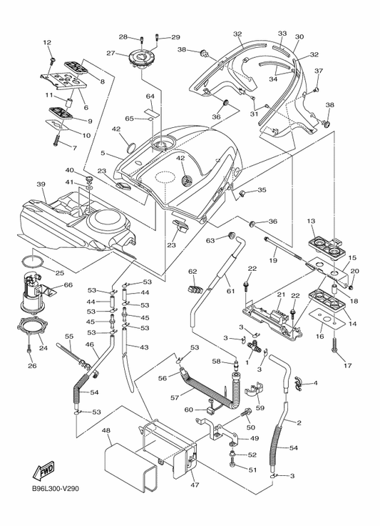 Yamaha 90149-06104 Screw — shown on the Fuel Tank parts diagram