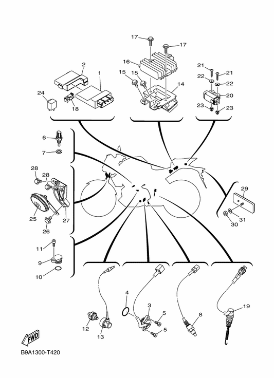Yamaha BR5-H5546-00 Band — shown on the Electrical 2 parts diagram