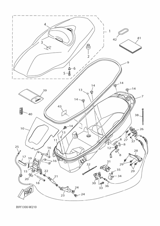 Yamaha B9Y-F8199-E1 Manual,Owner'S — shown on the Seat parts diagram